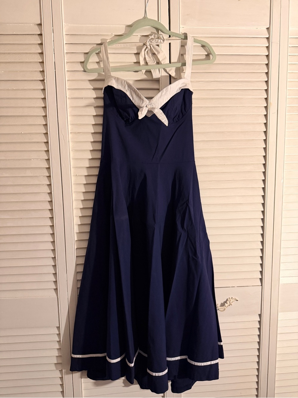 Pinup Couture Navy and White Retro Midi Dress